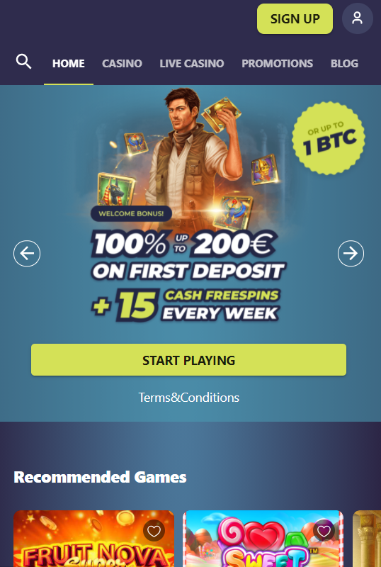 casinoin homepage mobile